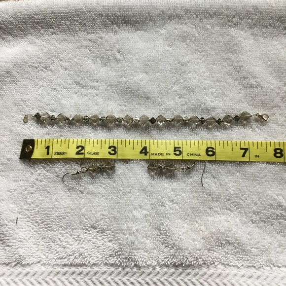 Glass bead earring and bracelet set - Picture 3 of 3